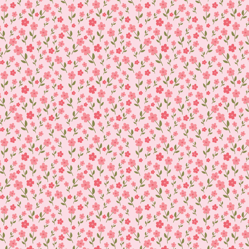 Homestead Wildflower Field Pink PH23428 by Prairie Sisters for Poppie Cotton (sold in 25cm increments)