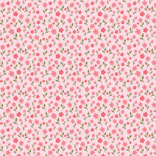 Homestead Wildflower Field Pink PH23428 by Prairie Sisters for Poppie Cotton (sold in 25cm increments)