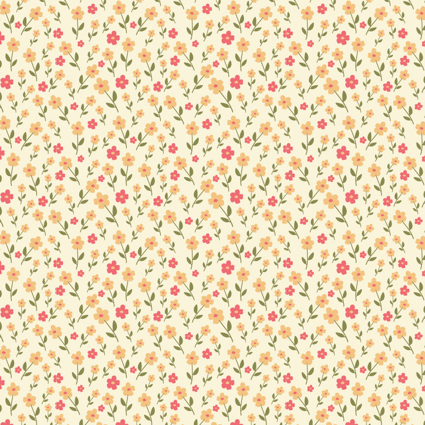 Homestead Wildflower Field Yellow PH23429 by Prairie Sisters for Poppie Cotton (sold in 25cm increments)