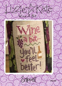Wine A Bit Cross Stitch Pattern by Lizzie Kate