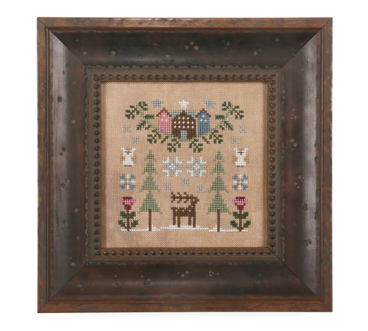 Winter Botanical Cross Stitch Pattern Heart in Hand