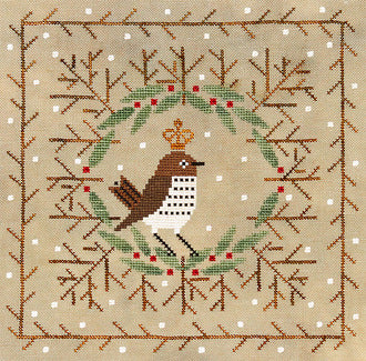 Winter Wood Thrush Cross Stitch Pattern by Artful Offerings