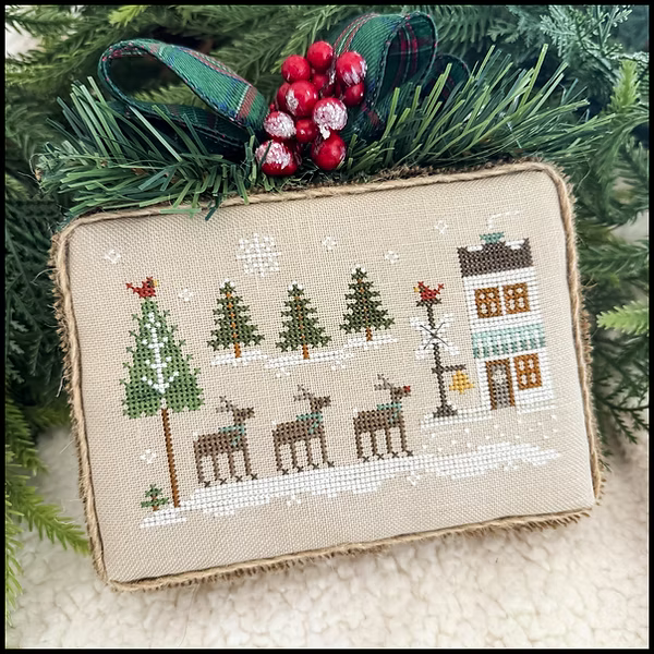 Winterville Reindeer Crossing Part Six Cross Stitch Pattern by Little House Needleworks