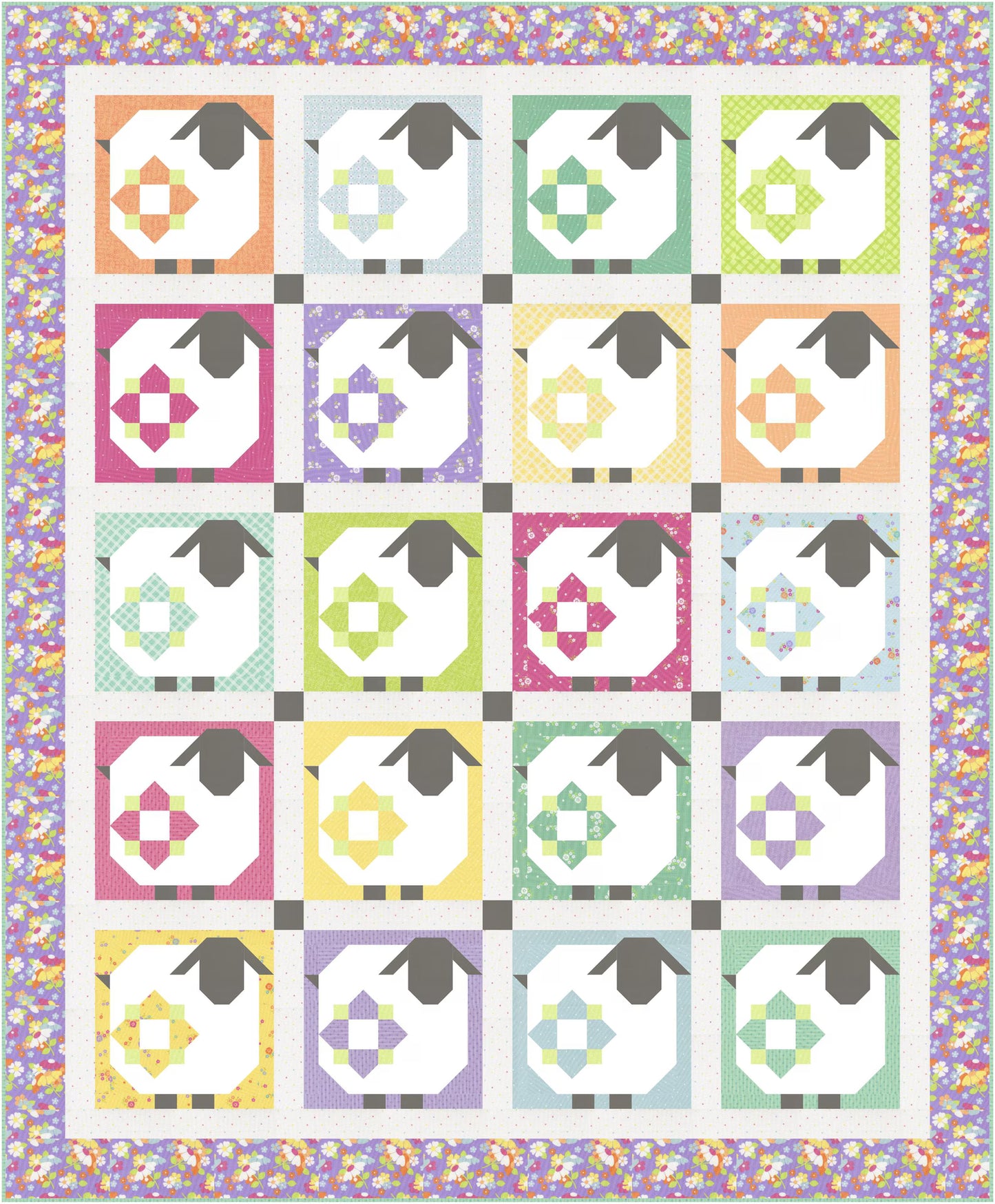 Wooly Flowers Quilt Pattern by Corey Yoder of Coriander Quilts
