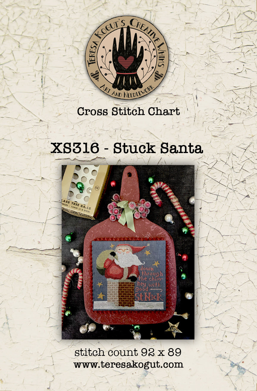 Stuck Santa Cross stitch pattern by Teresa Kogut