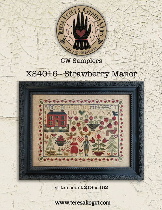 Strawberry Manor Cross Stitch Sampler by Teresa Kogut