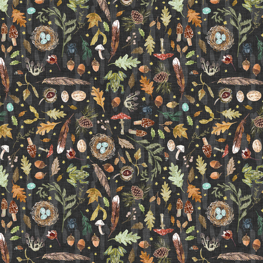 Autumnity Nature Trail Dark Black Y3863-115 by Esther Fallon Lau for Clothworks (sold in 25cm increments)