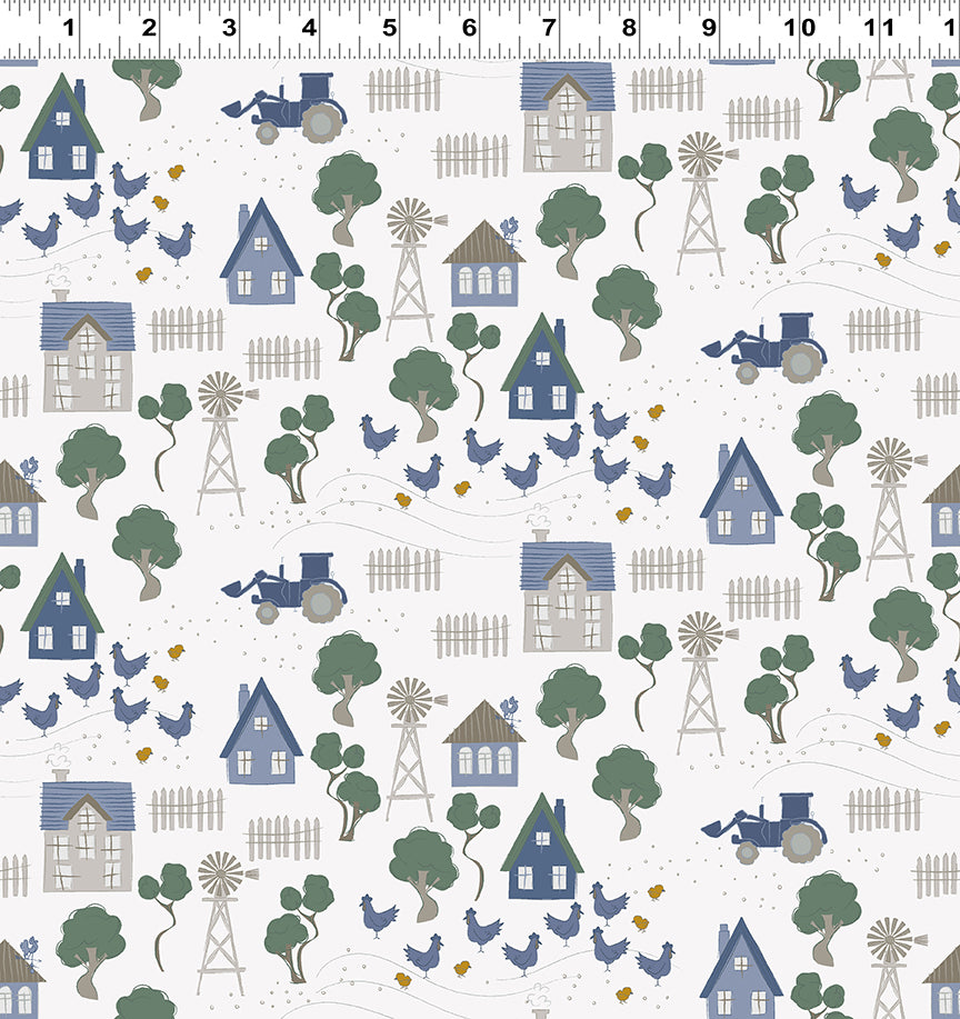 Homestead Farmland Pale Gray Y3952-137 by Meags and Me for Clothworks Fabrics (sold in 25cm increments)