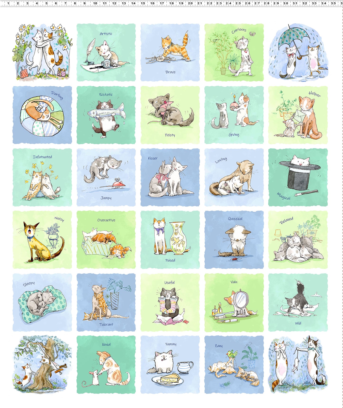 What Friends are For Y4268-55 Digital Panel 36" by Anita Jeram for Clothworks