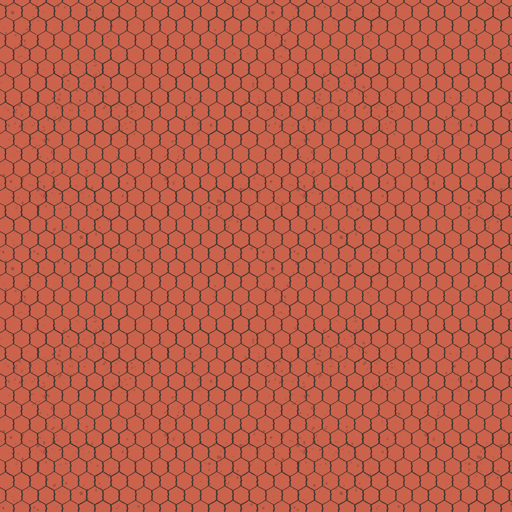 Homesteading Chicken Wire Dark Rust Y4610-72 by Dan Dipaolo for Clothworks Fabrics (sold in 25cm increments)