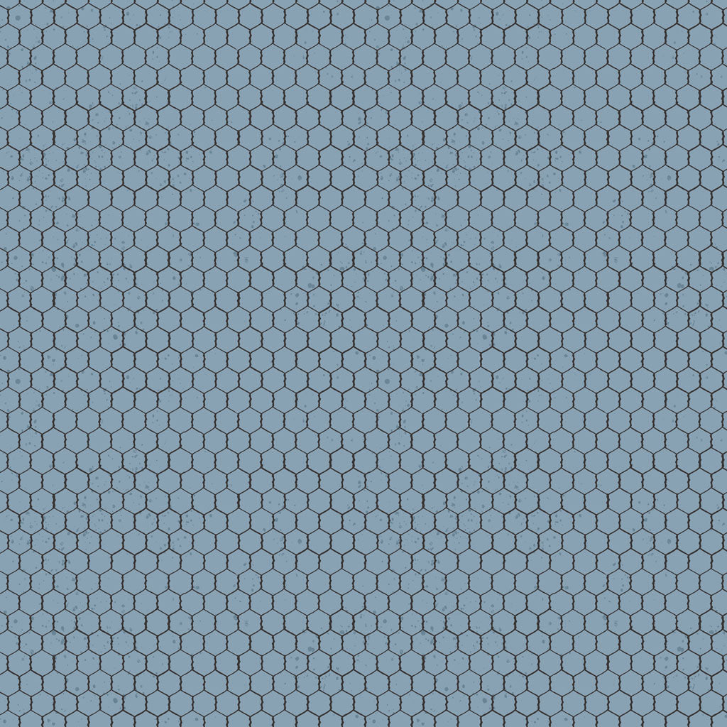 Homesteading Chicken Wire Denim Y4610-88 by Dan Dipaolo for Clothworks Fabrics (sold in 25cm increments)