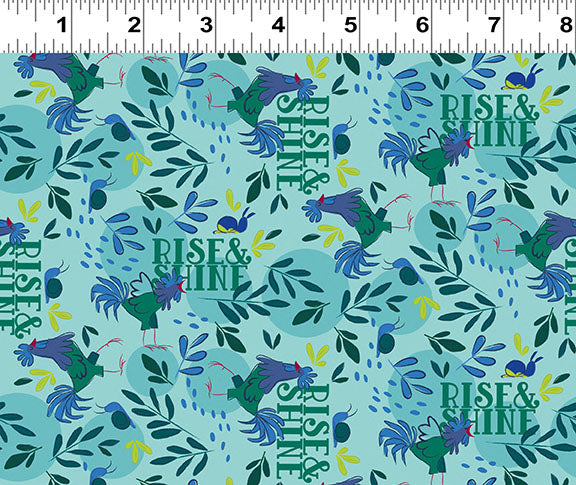 Little Boy Blue Rise & Shine Aqua Y4638-33 by Meags and Me for Clothworks Fabrics (sold in 25cm increments)