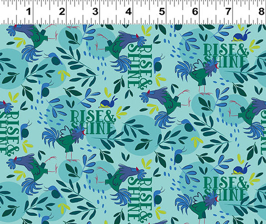 Little Boy Blue Rise & Shine Aqua Y4638-33 by Meags and Me for Clothworks Fabrics (sold in 25cm increments)