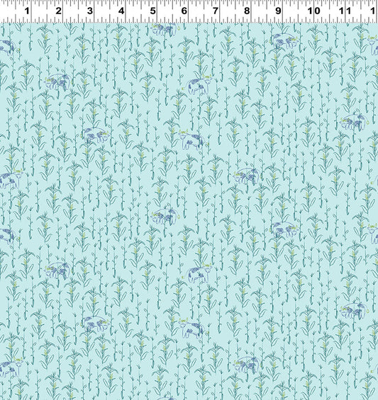 Little Boy Blue Cow Field Light Teal Y4640-103 by Meags and Me for Clothworks Fabrics (sold in 25cm increments)
