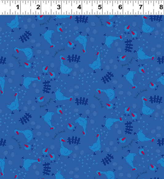 Little Boy Blue Wild Goose Chase Dark Royal Blue Y4641-92 by Meags and Me for Clothworks Fabrics (sold in 25cm increments)