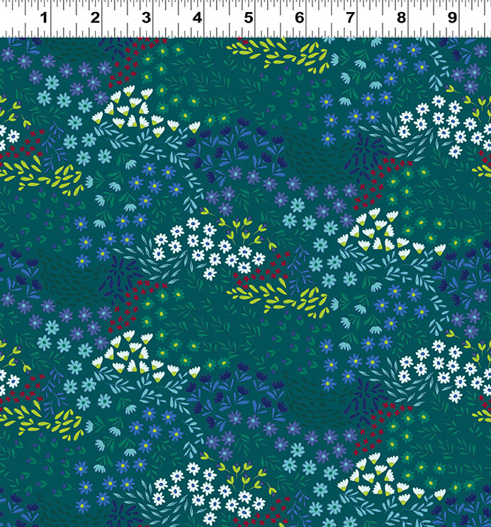 Little Boy Blue Mini Floral Multi Y4642-55 by Meags and Me for Clothworks Fabrics (sold in 25cm increments)