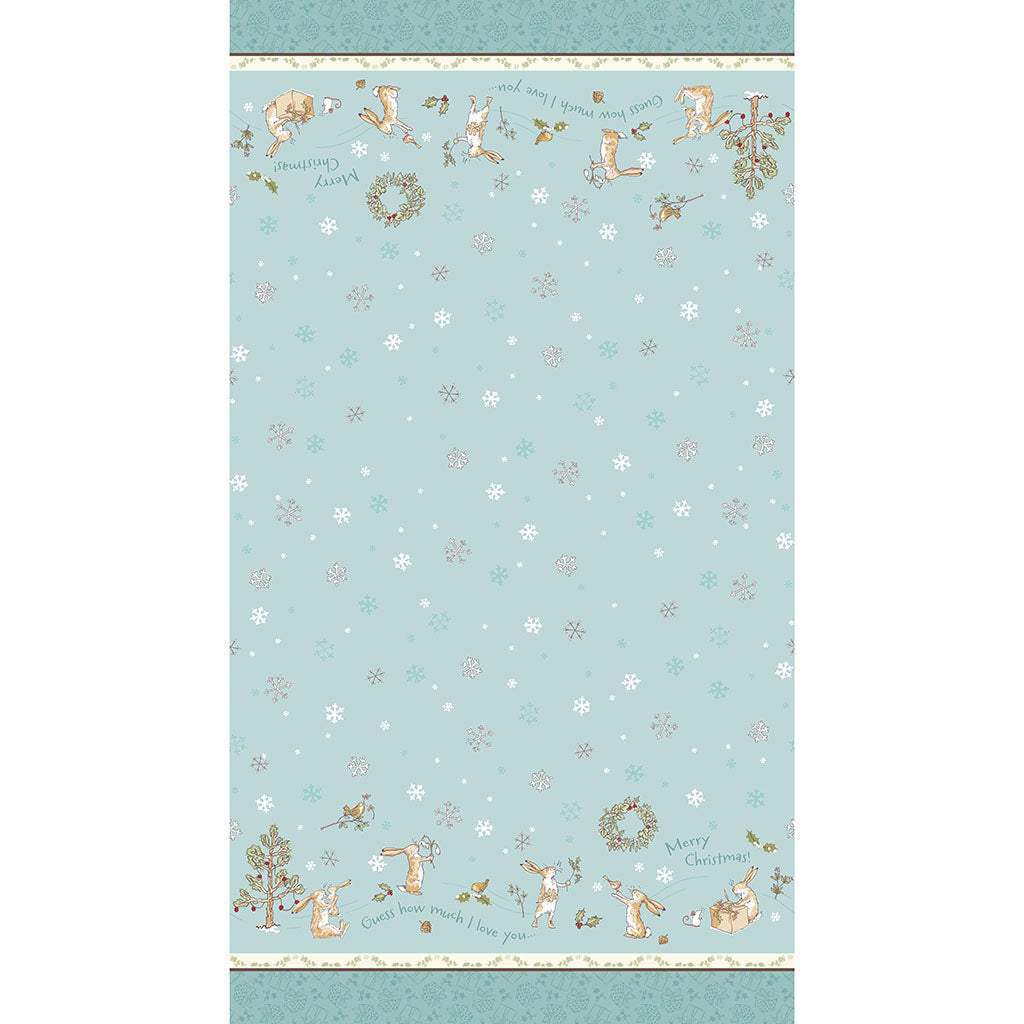 Guess How Much I Love You Double Border Teal Y4818-104 by Sam McBratney & Anita Jeram for Clothworks Fabrics (sold in 25cm increments)