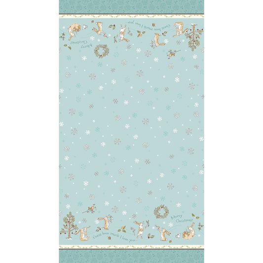 Guess How Much I Love You Double Border Teal Y4818-104 by Sam McBratney & Anita Jeram for Clothworks Fabrics (sold in 25cm increments)