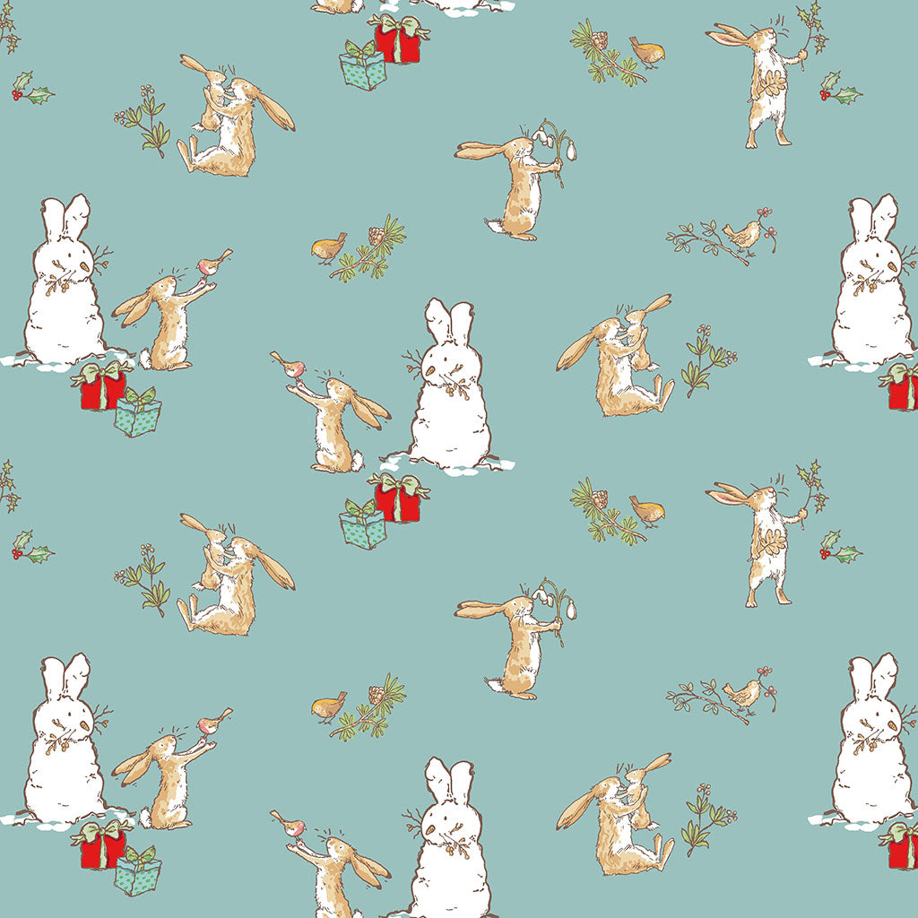 Guess How Much I Love You Scenes Teal Y4819-104 by Sam McBratney & Anita Jeram for Clothworks Fabrics (sold in 25cm increments)