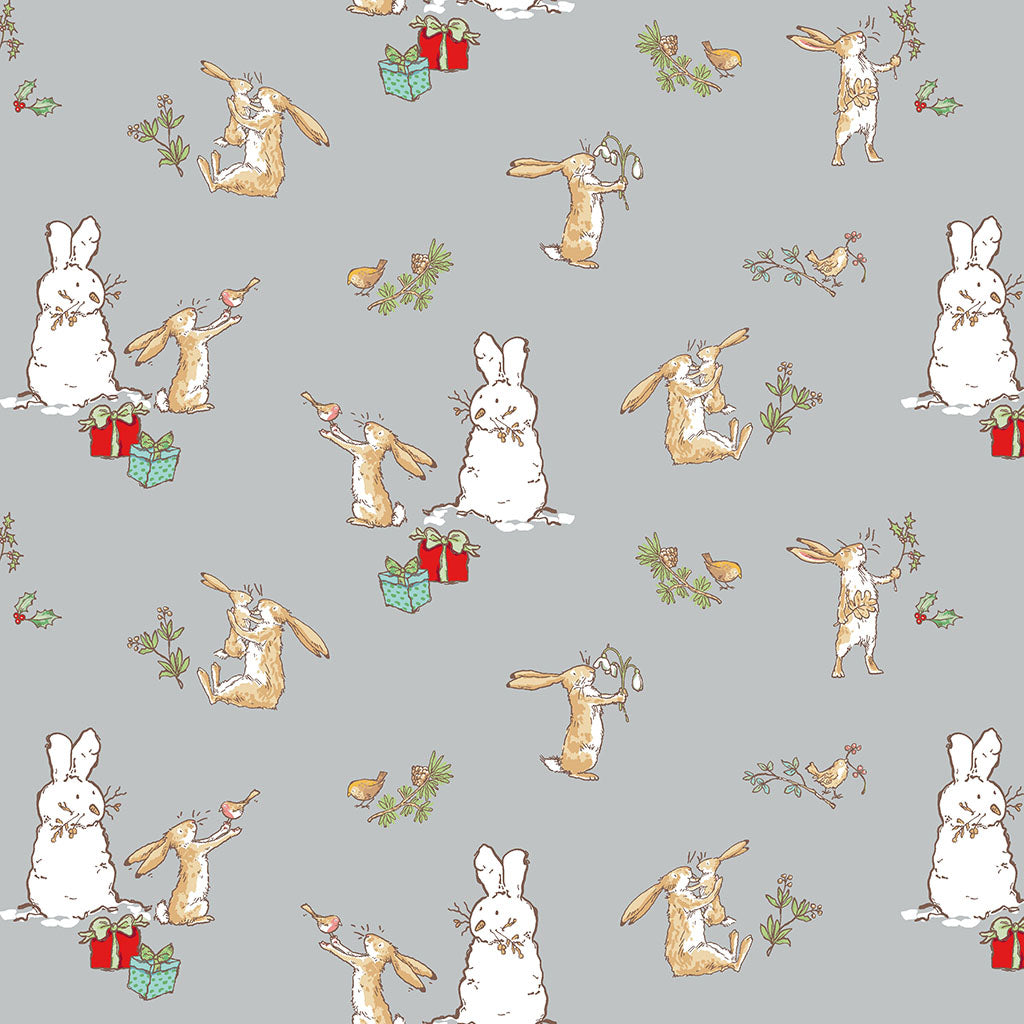Guess How Much I Love You Scenes Light Grey Y4819-5 by Sam McBratney & Anita Jeram for Clothworks Fabrics (sold in 25cm increments)