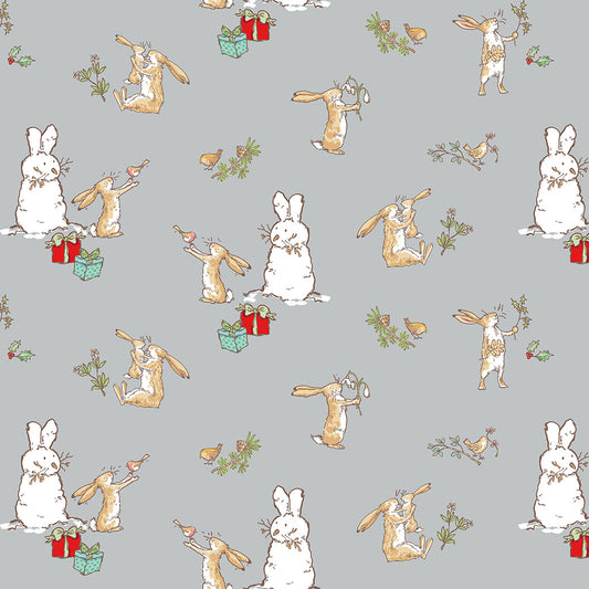 Guess How Much I Love You Scenes Light Grey Y4819-5 by Sam McBratney & Anita Jeram for Clothworks Fabrics (sold in 25cm increments)