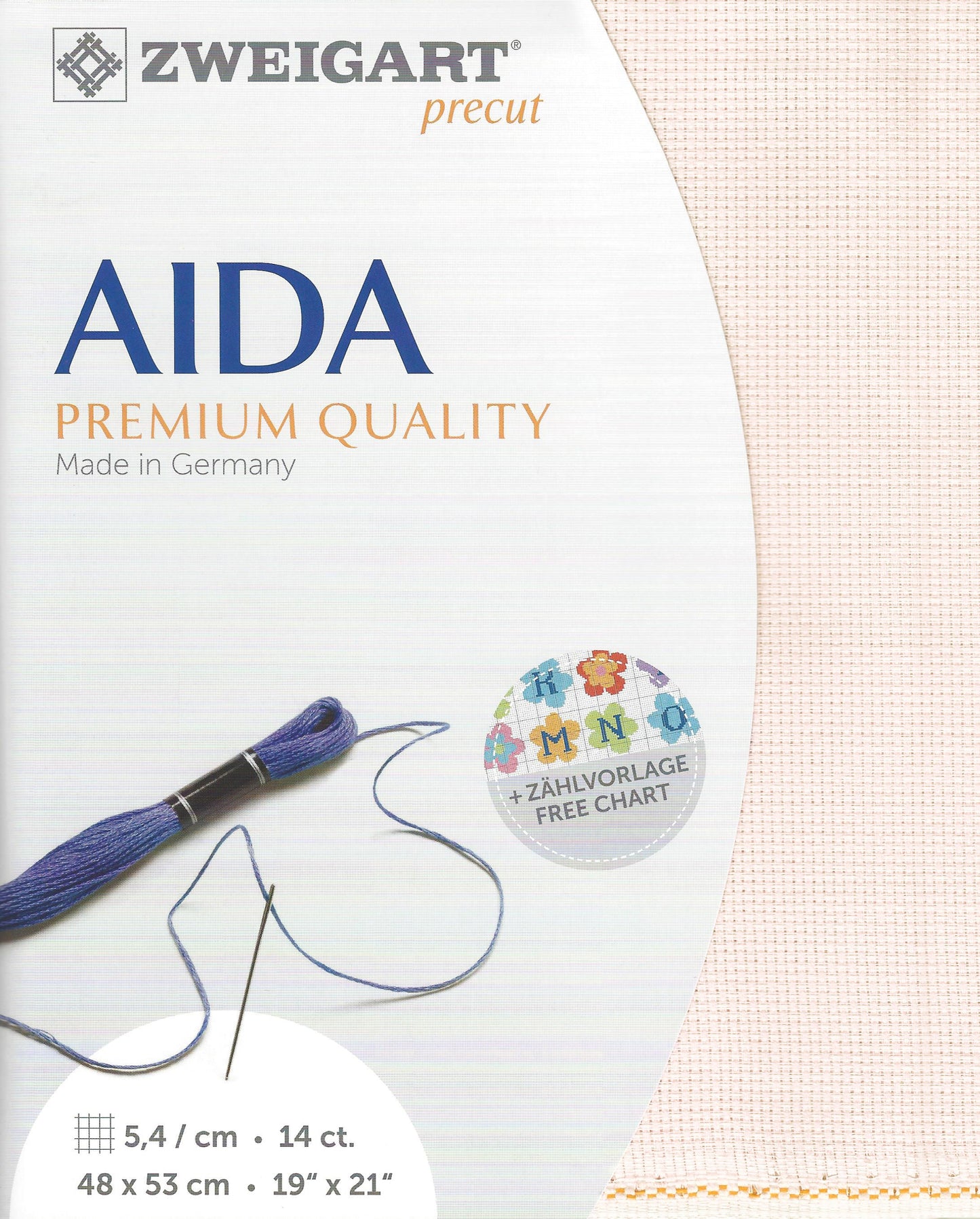 Zweigart AIDA 14Ct Bo-Peep Pink Pre-cut