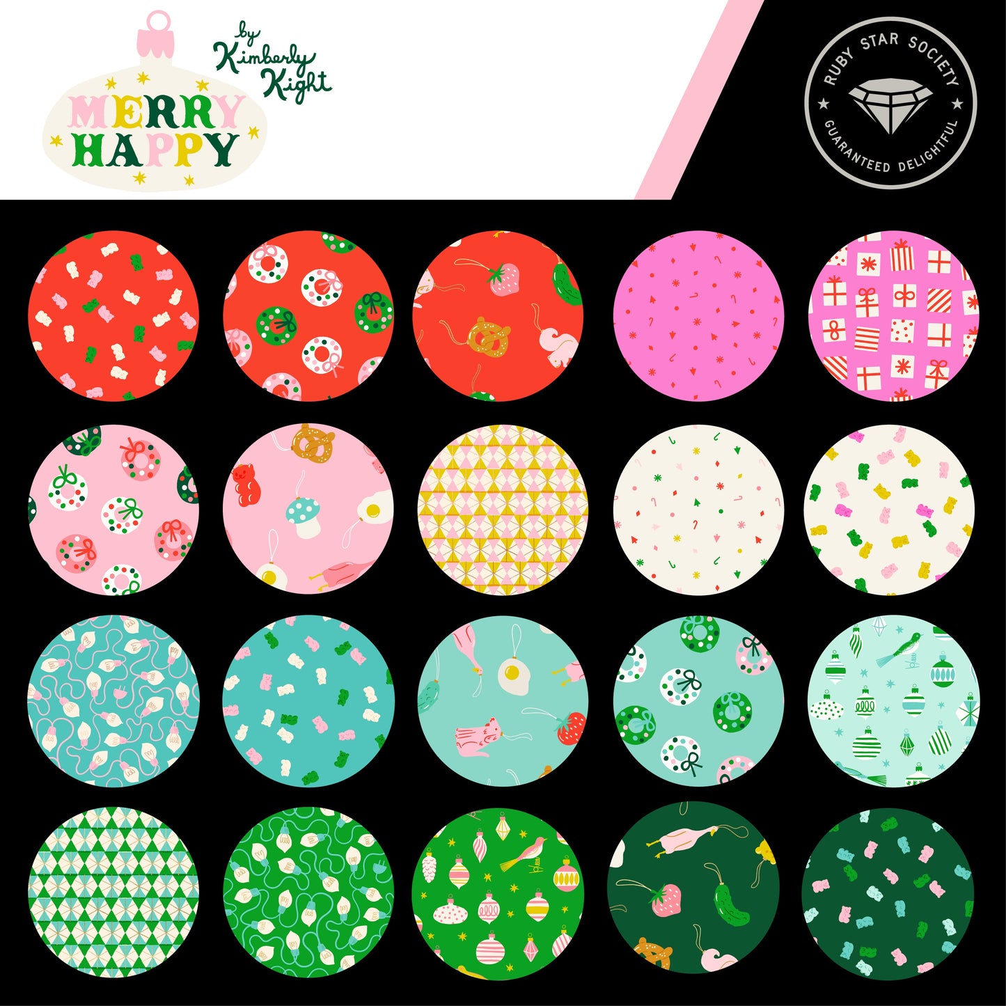 Merry Happy Panel RS310512 Verdant by Kimberly Kight for Ruby Star Society