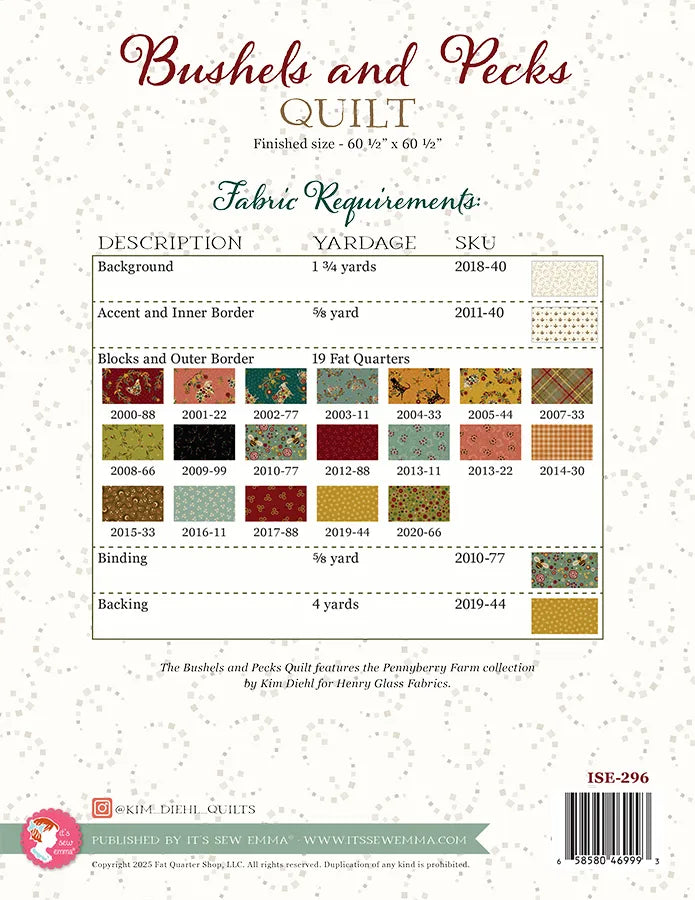 Bushel and Pecks Quilt Pattern by Kim Diehl