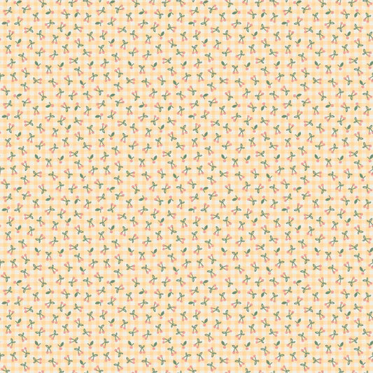 Farmhouse Fancy Cherry Pie Yellow FH25967 by Elea Lutz for Poppie Cotton (sold in 25cm increments)