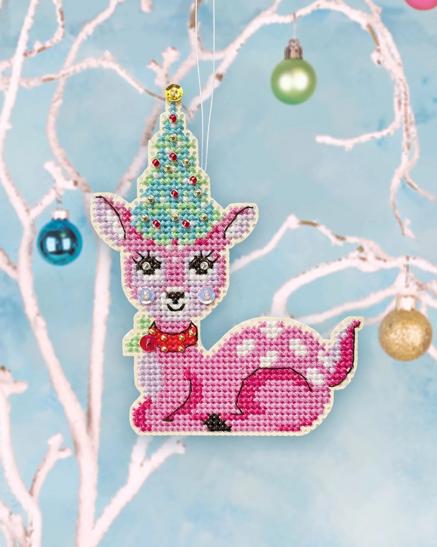 Christmas Fawn Cross Stitch Kit by Satsuma Street