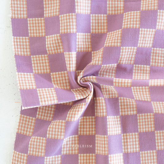 Check Mate Amethyst Checkers by Fableism Supply Co (sold in 25cm increments)