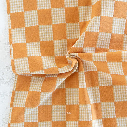 Check Mate Butterscotch Checkers by Fableism Supply Co (sold in 25cm increments)