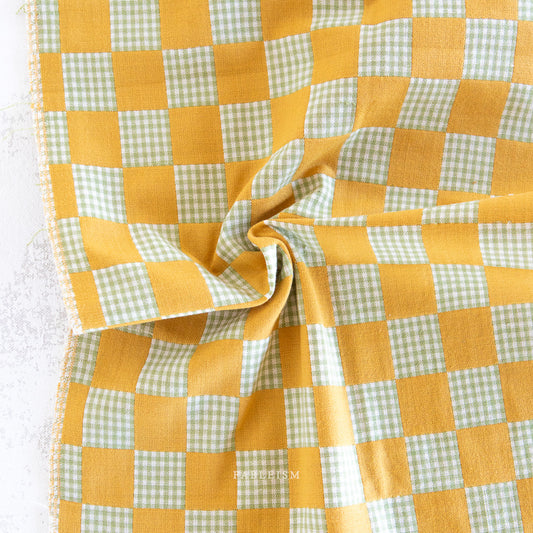 Check Mate Citrine Checkers by Fableism Supply Co (sold in 25cm increments)