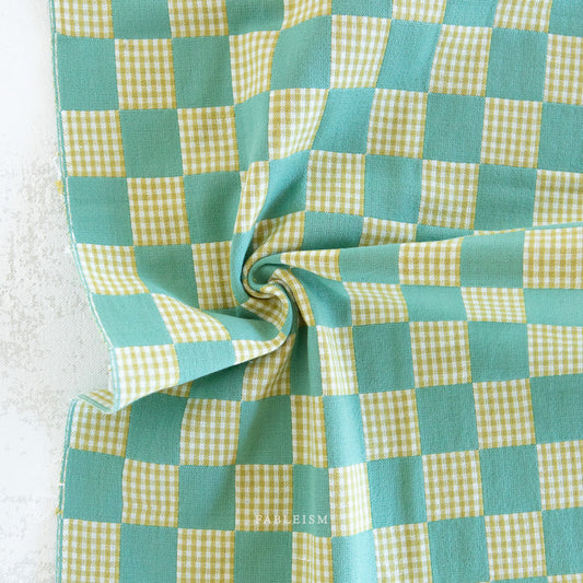 Check Mate Jade Checkers by Fableism Supply Co (sold in 25cm increments)