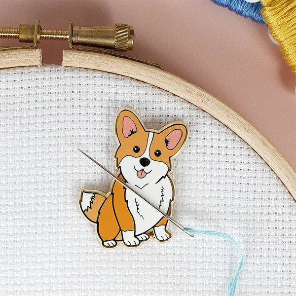 Royal Corgi Dog Magnetic Needle Minder by Caterpillar Cross Stitch