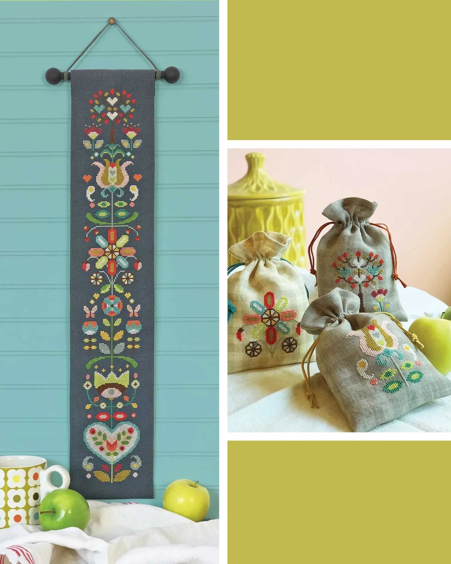 Folk Flowers Cross Stitch Pattern by Satsuma Street