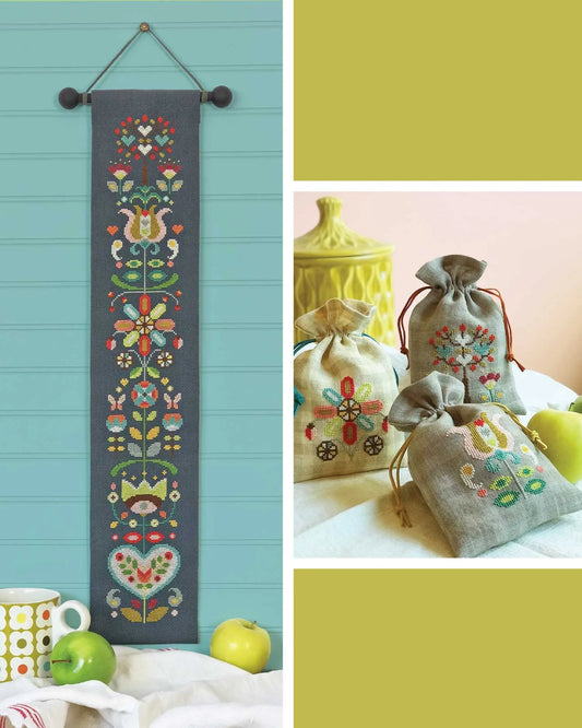 Folk Flowers Cross Stitch Pattern by Satsuma Street