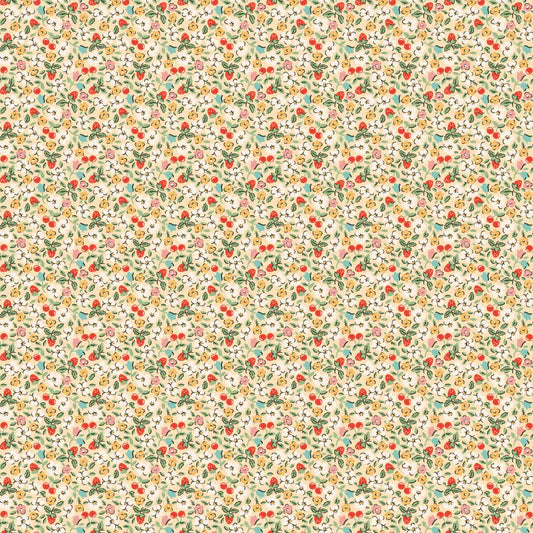 Farmhouse Fancy Fruit Salad Natural FH25964 by Elea Lutz for Poppie Cotton (sold in 25cm increments)