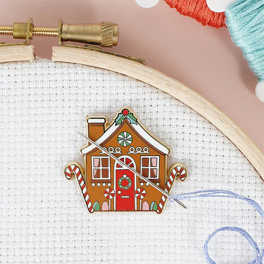 Gingerbread House Magnetic Needle Minder by Caterpillar Cross Stitch