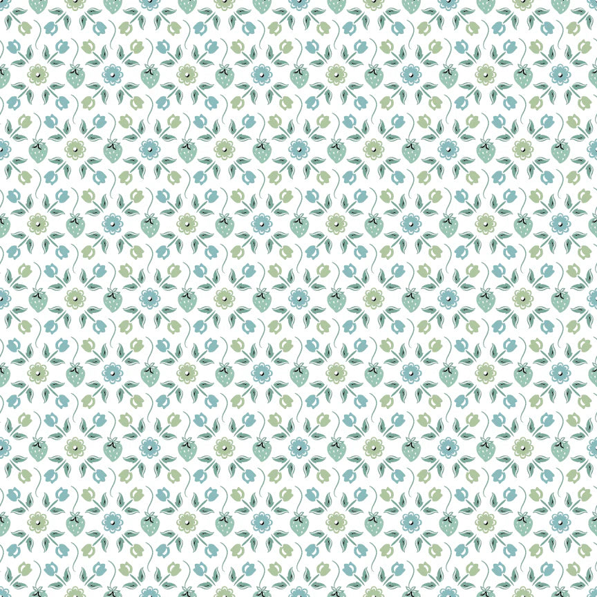 Granny's Sewing Room Granny's Apron Blue GS25914 by Sheri McCulley for Poppie Cotton (sold in 25cm increments)