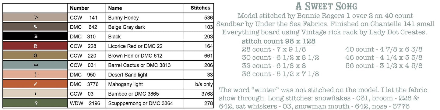 Hello Winter Cross stitch booklet by Teresa Kogut