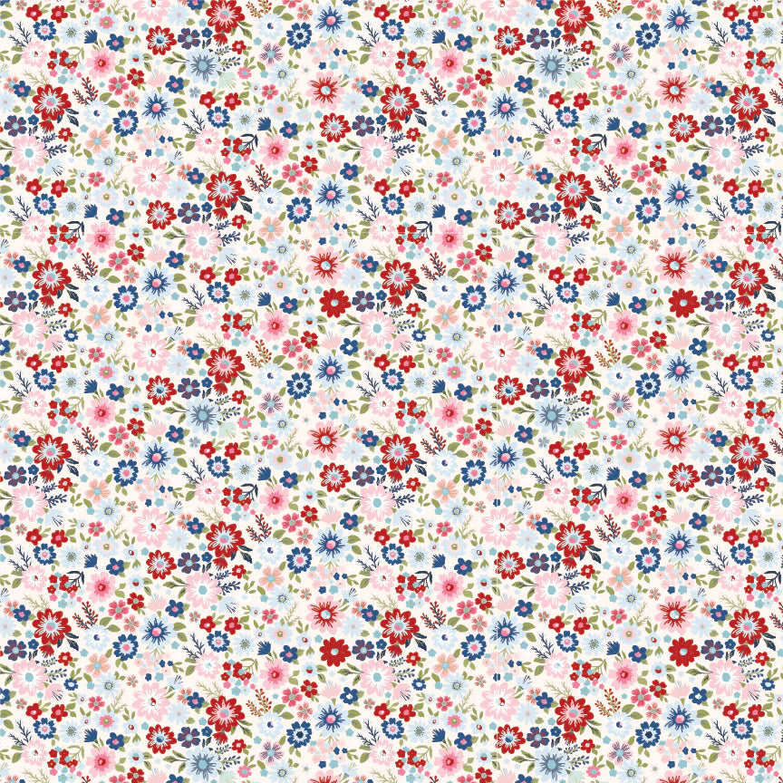 Hip Hip Hooray-Liberty White HH25106 by Lori Woods for Poppie Cotton (sold in 25cm increments)