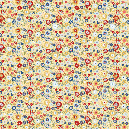 Hip Hip Hooray-Liberty Yellow HH25104 by Lori Woods for Poppie Cotton (sold in 25cm increments)