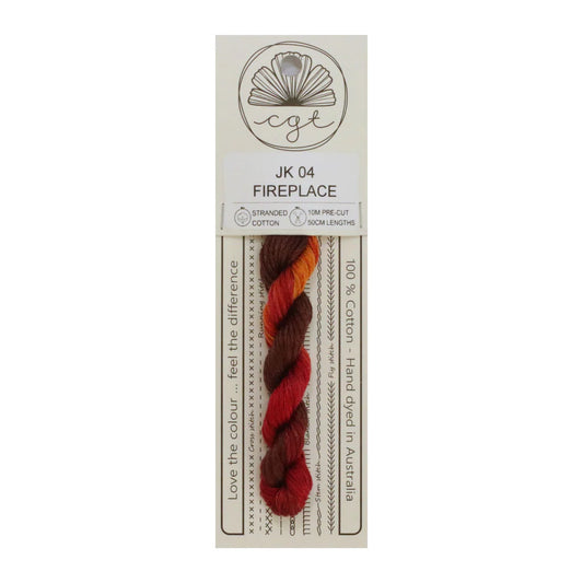 Fireplace JK04 Cottage Garden Thread Pre-Cut 6 Stranded Hand Dyed Embroidery Floss