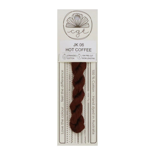 Hot Coffee JK06 Cottage Garden Thread Pre-Cut 6 Stranded Hand Dyed Embroidery Floss