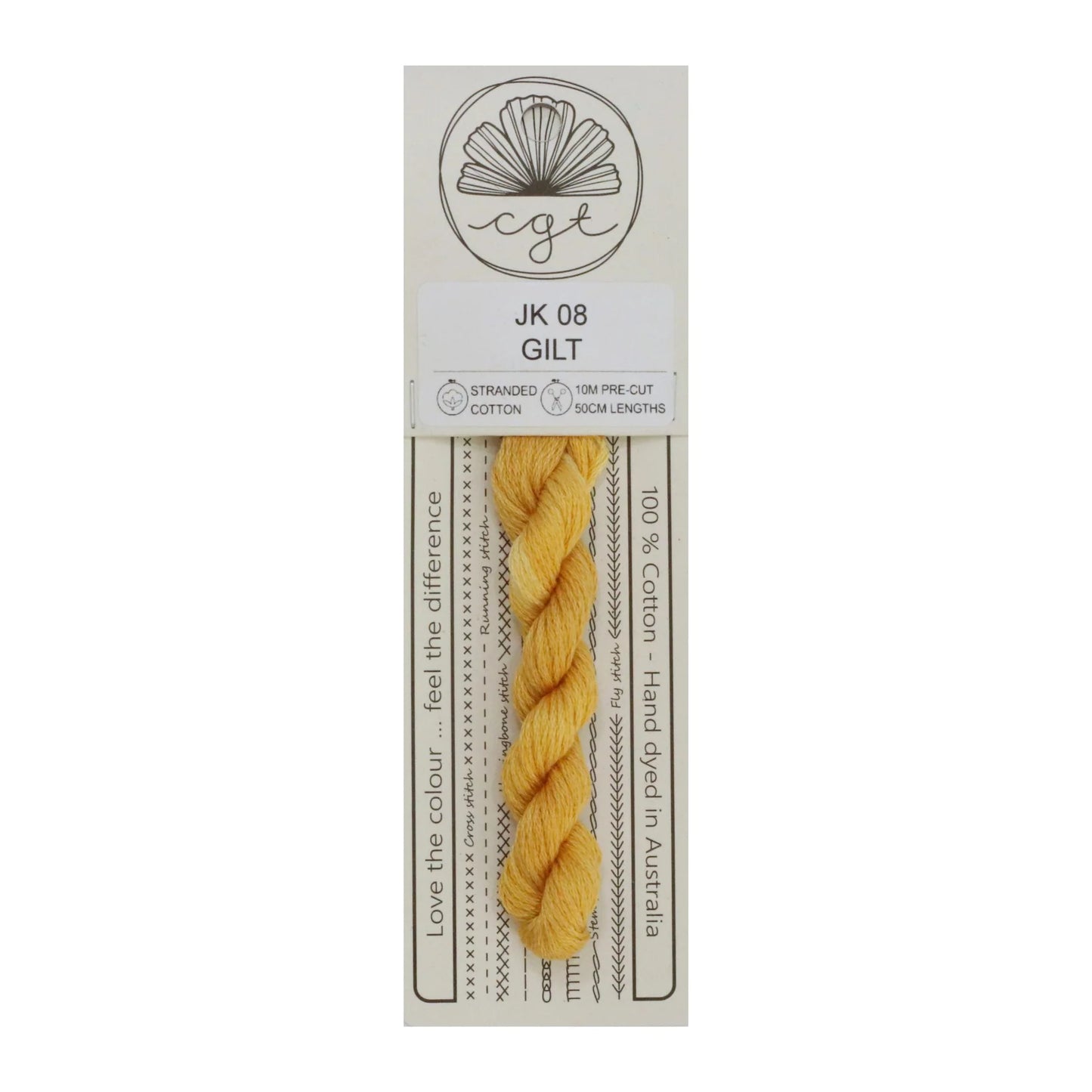 Gilt JK08 Cottage Garden Thread Pre-Cut 6 Stranded Hand Dyed Embroidery Floss
