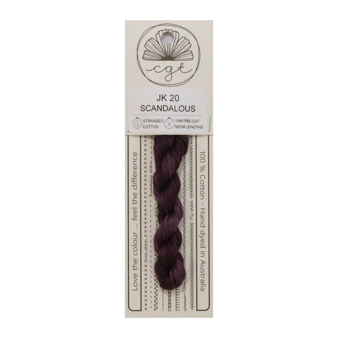 Scandalous JK20 Cottage Garden Thread Pre-Cut 6 Stranded Hand Dyed Embroidery Floss