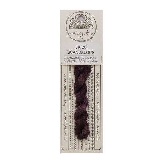 Scandalous JK20 Cottage Garden Thread Pre-Cut 6 Stranded Hand Dyed Embroidery Floss