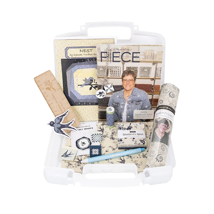 Bluebirds Nest Collector Series Bin by Kansas Troubles for Moda Fabrics