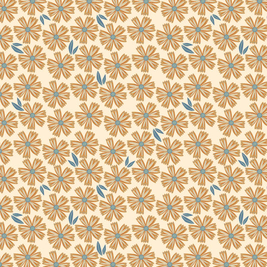 Hide and Seek Painted Daisies Yellow by Kenzie Elston for Poppie Cotton Fabrics (sold in 25cm increments)